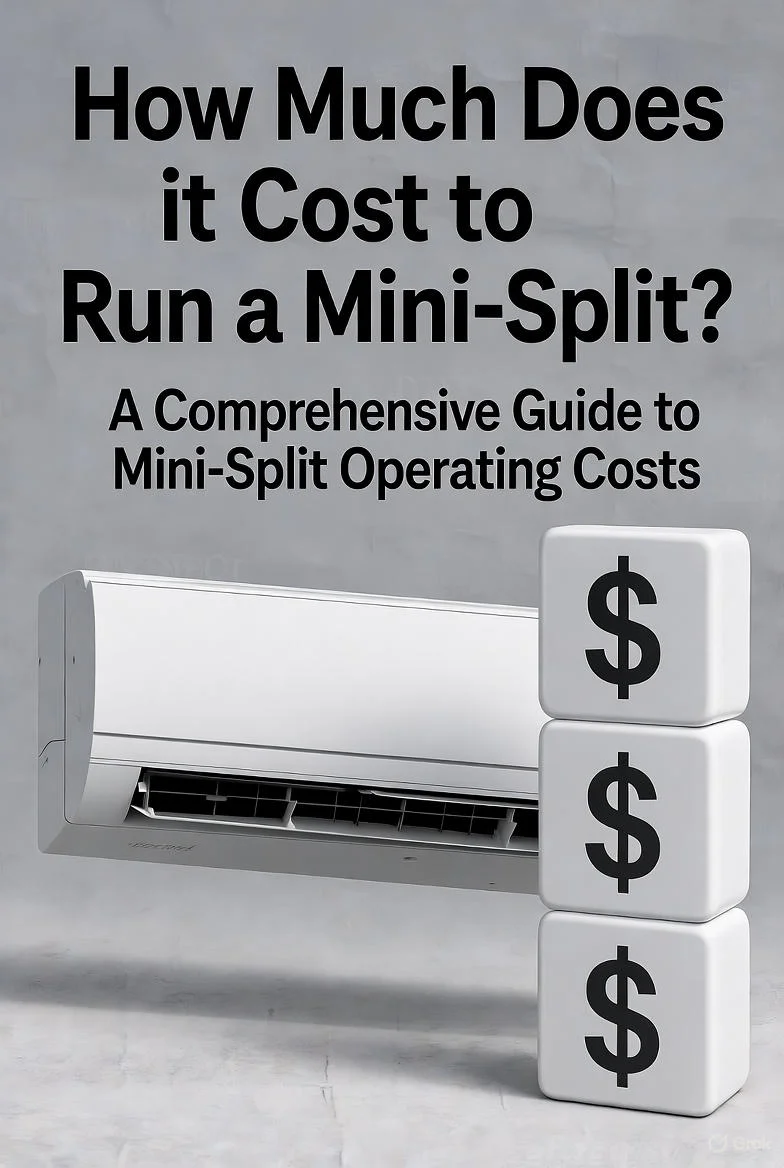 Mini split vs central air cost comparison showing ductless vs central air pros and cons with monthly operating costs